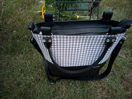 Růžovo-šedá vzorovaná Handmade kabelka