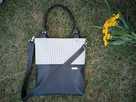 Růžovo-šedá vzorovaná Handmade kabelka